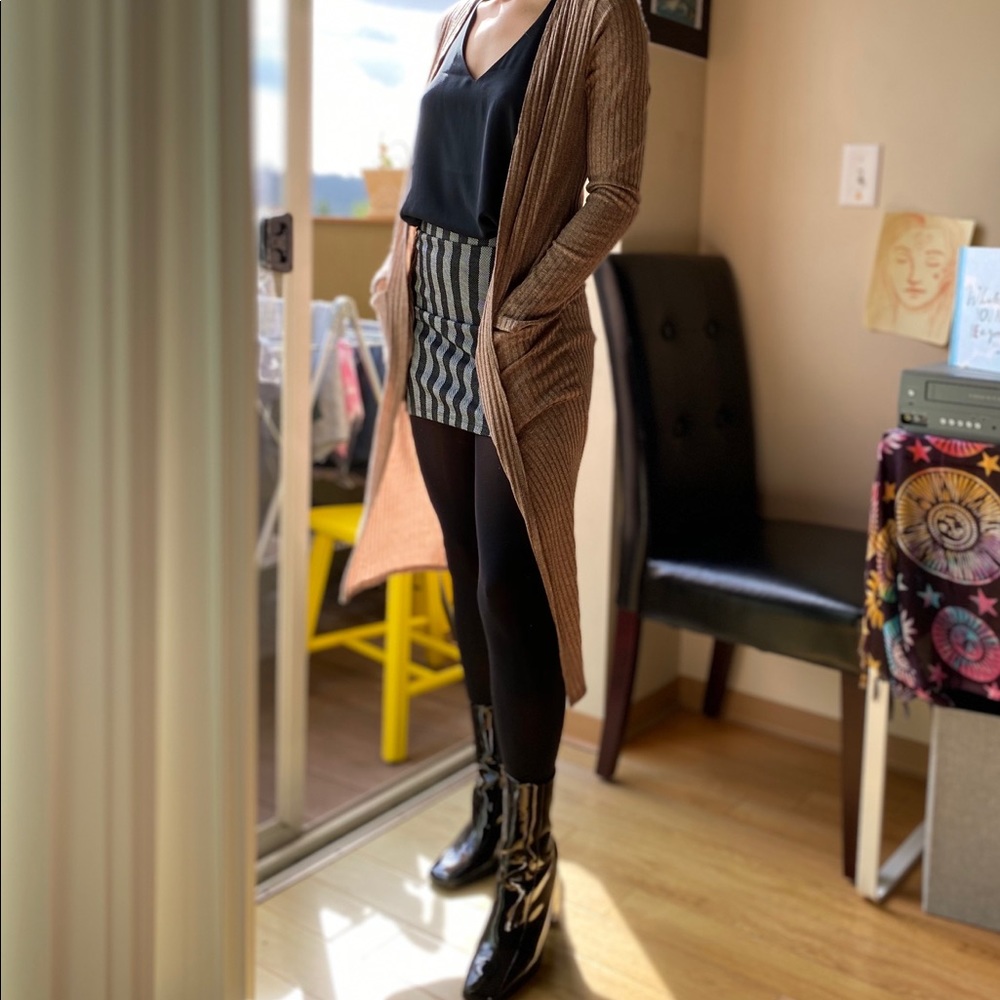 Long Sleeve Rose-Colored Cardigan